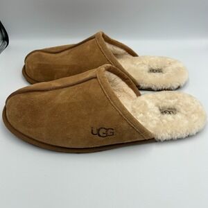 Ugg Leisure Slide Slipper Suede Leather Tan Chestnut Mens Size 18 House Shoes